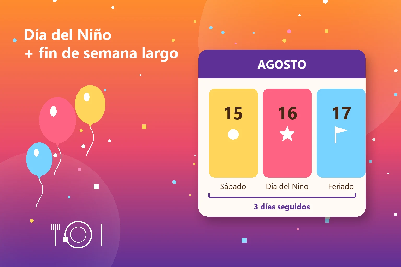 Día del Niño y fin de semana largo en agosto para restaurantes